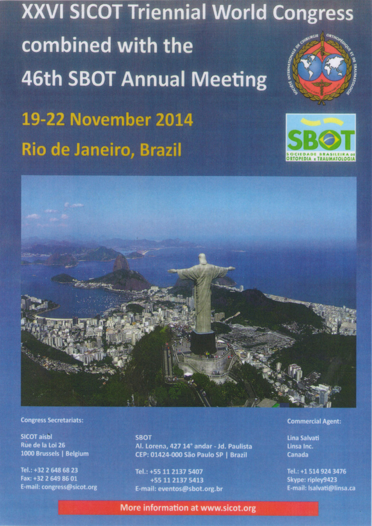XXVI SICOT + 46th SBOT, Рио де Жанейро 2014
