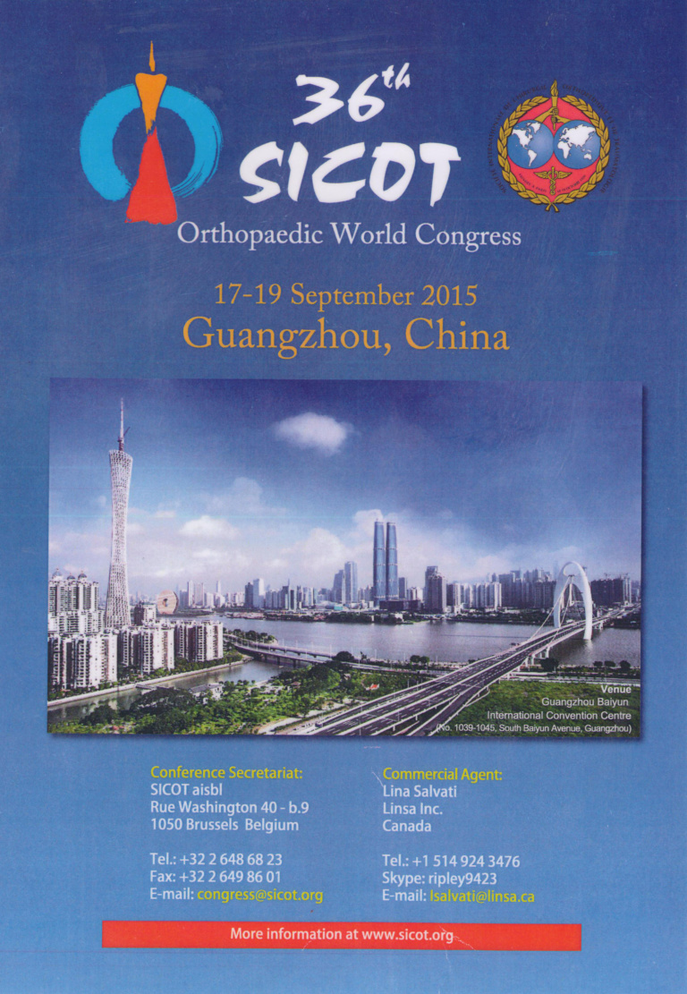 36th SICOT, Гуанджоу, Китай 2015