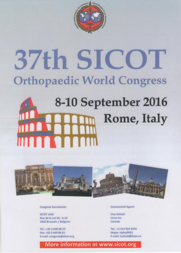 37th SICOT, Рим, Италия 2016
